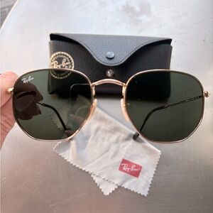 Ray-Ban Hexagonal Gold Sunglasses